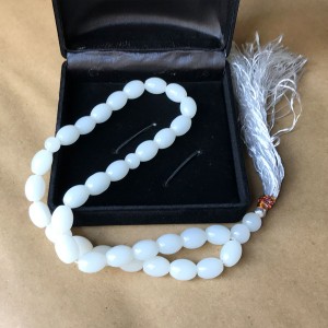 33 8mm Beads White Stone Tasbih / Prayer Beads TS-81